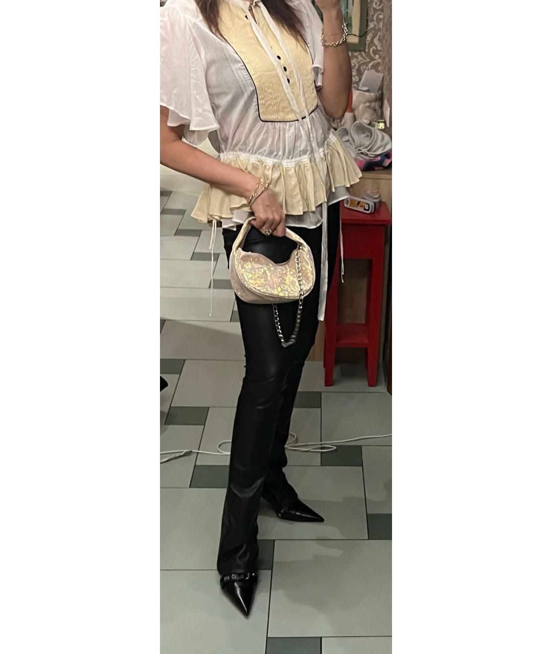 BY FAR Бежевая кожаная сумка с короткими ручками, фото 7