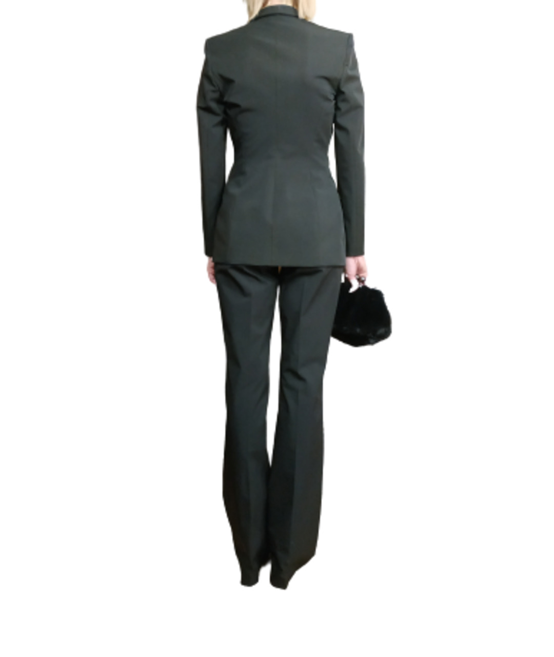 ELISABETTA FRANCHI Черный полиэстеровый костюм с брюками, фото 6