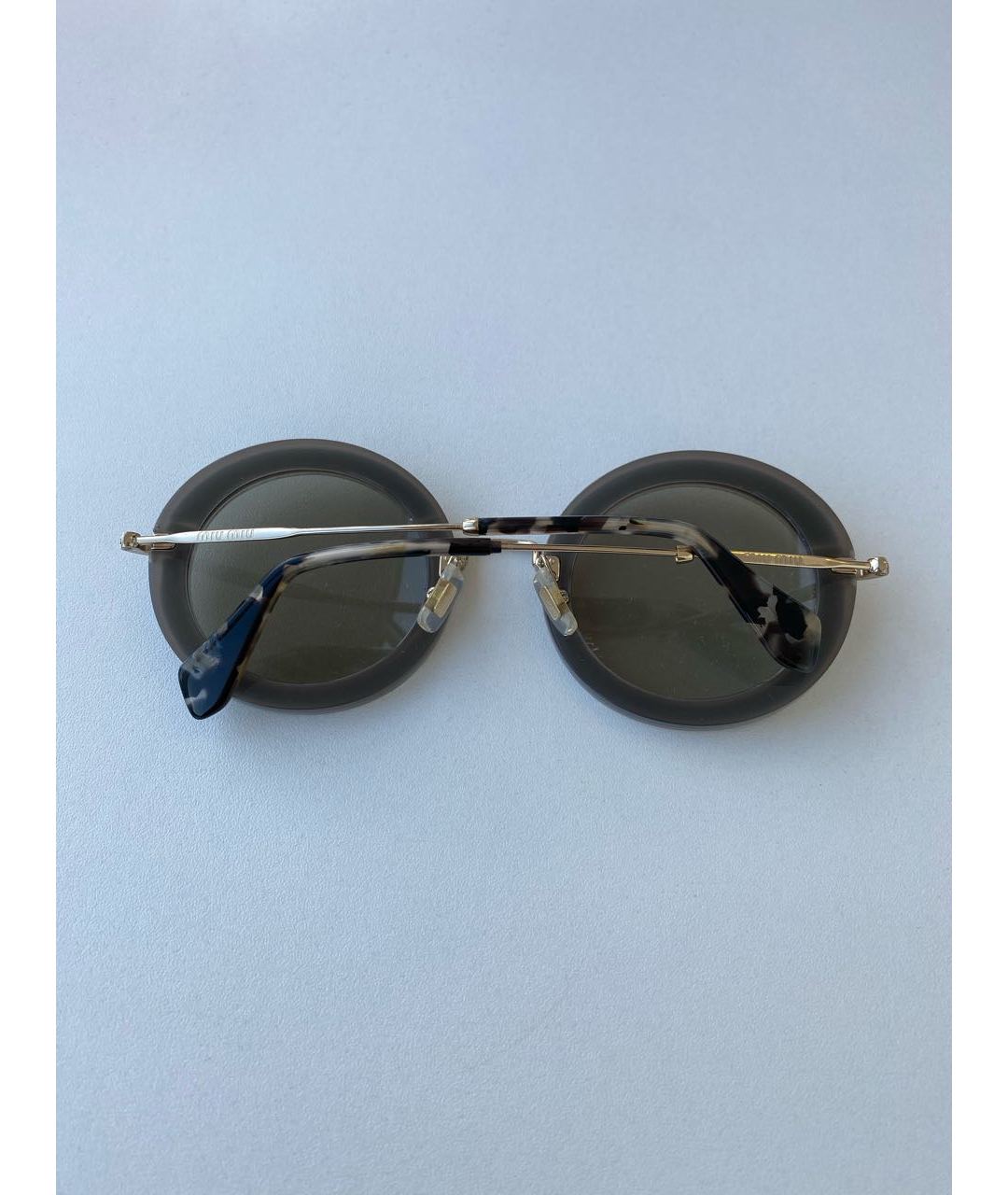 MIU MIU Бирюзовые металлические солнцезащитные очки, фото 2