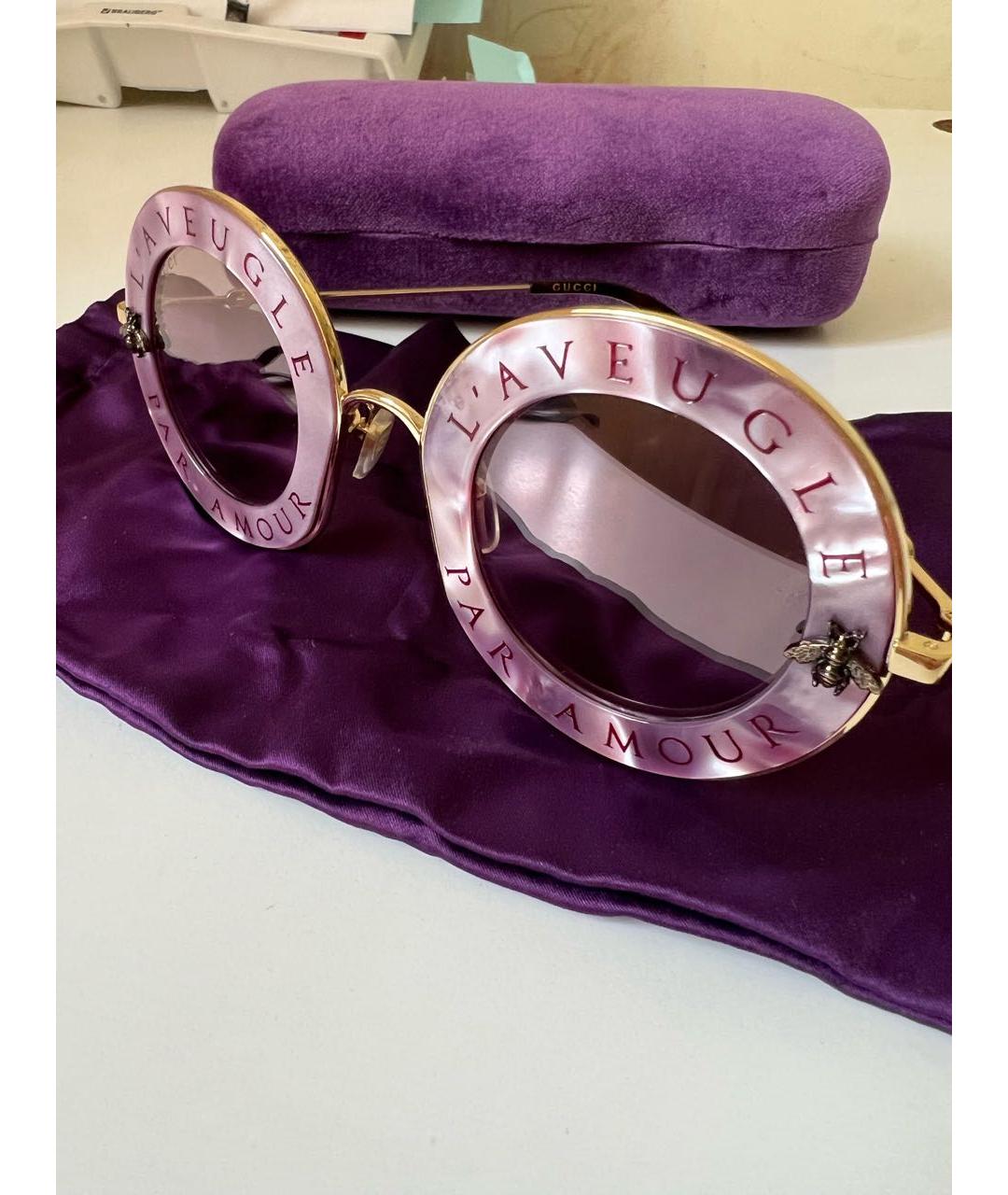 GUCCI Фиолетовые солнцезащитные очки, фото 2