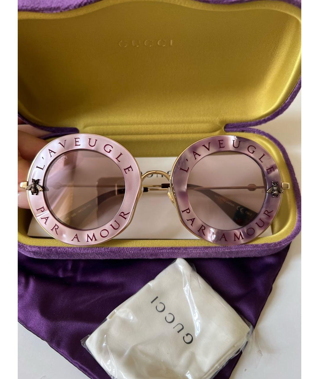 GUCCI Фиолетовые солнцезащитные очки, фото 3