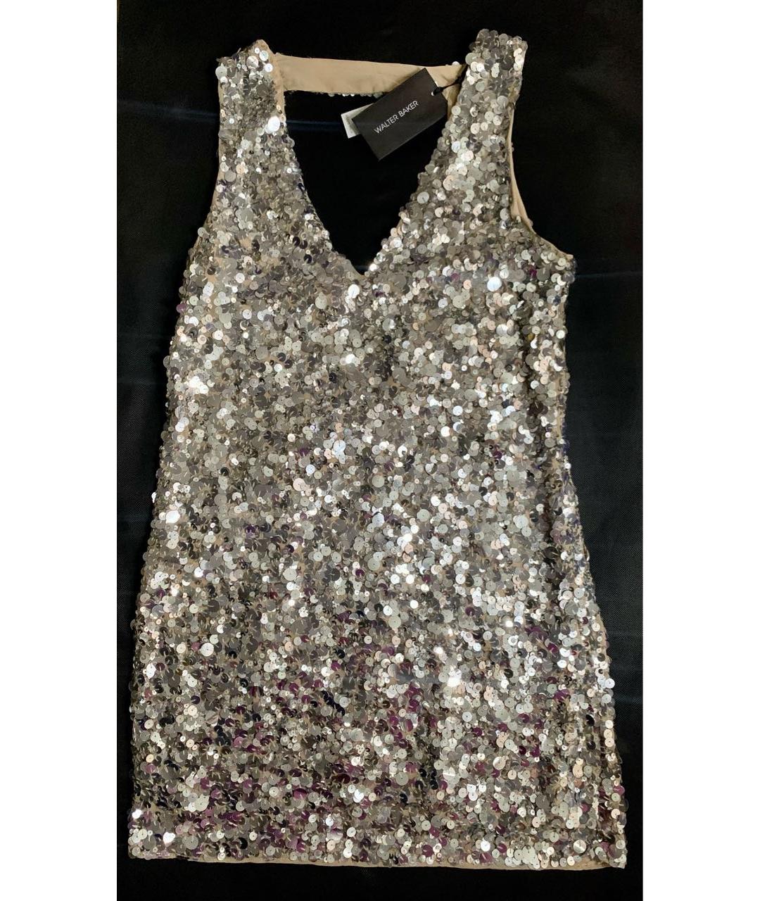 WALTER BAKER Серебряное коктейльное платье, фото 6