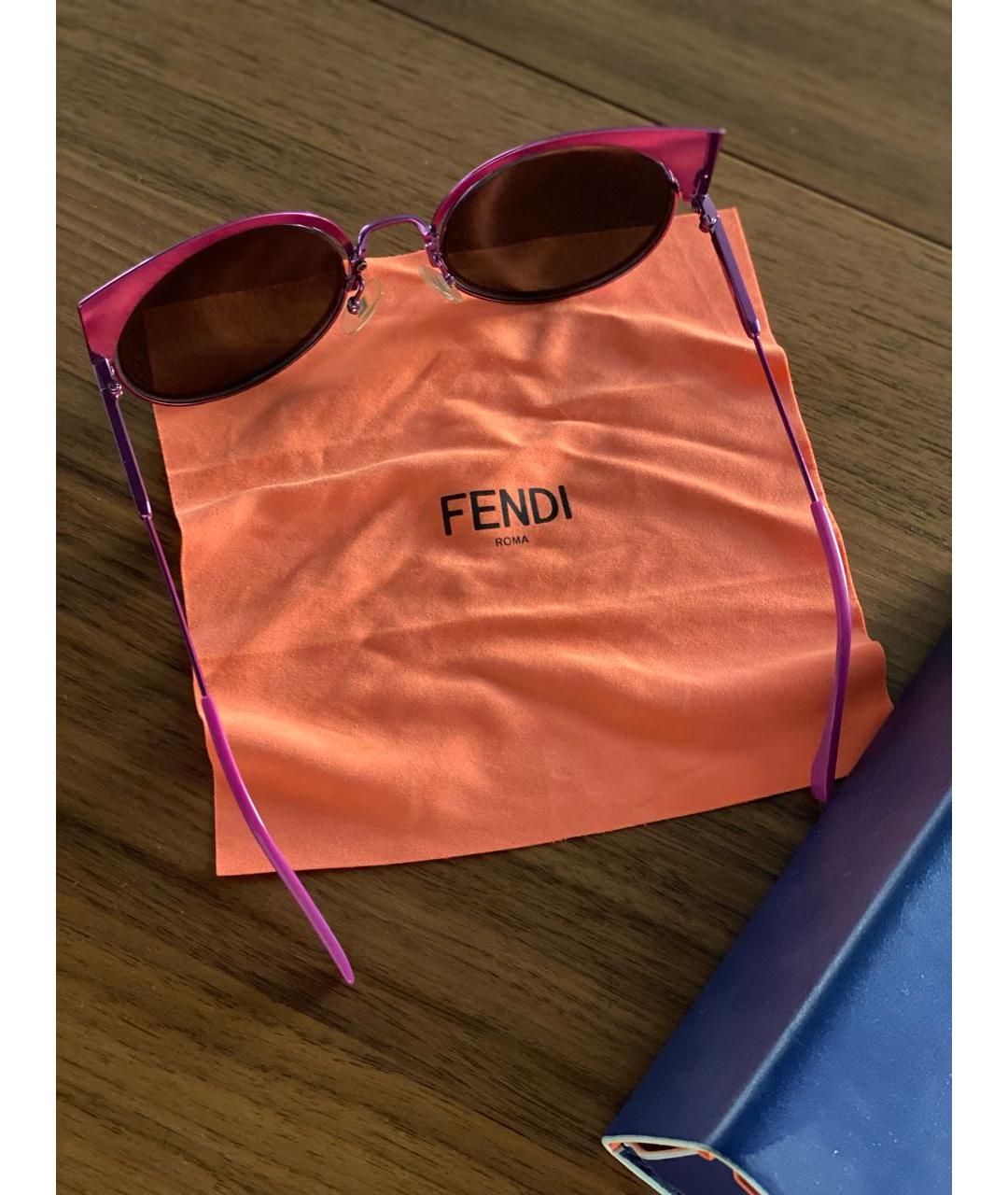 FENDI Фуксия металлические солнцезащитные очки, фото 2
