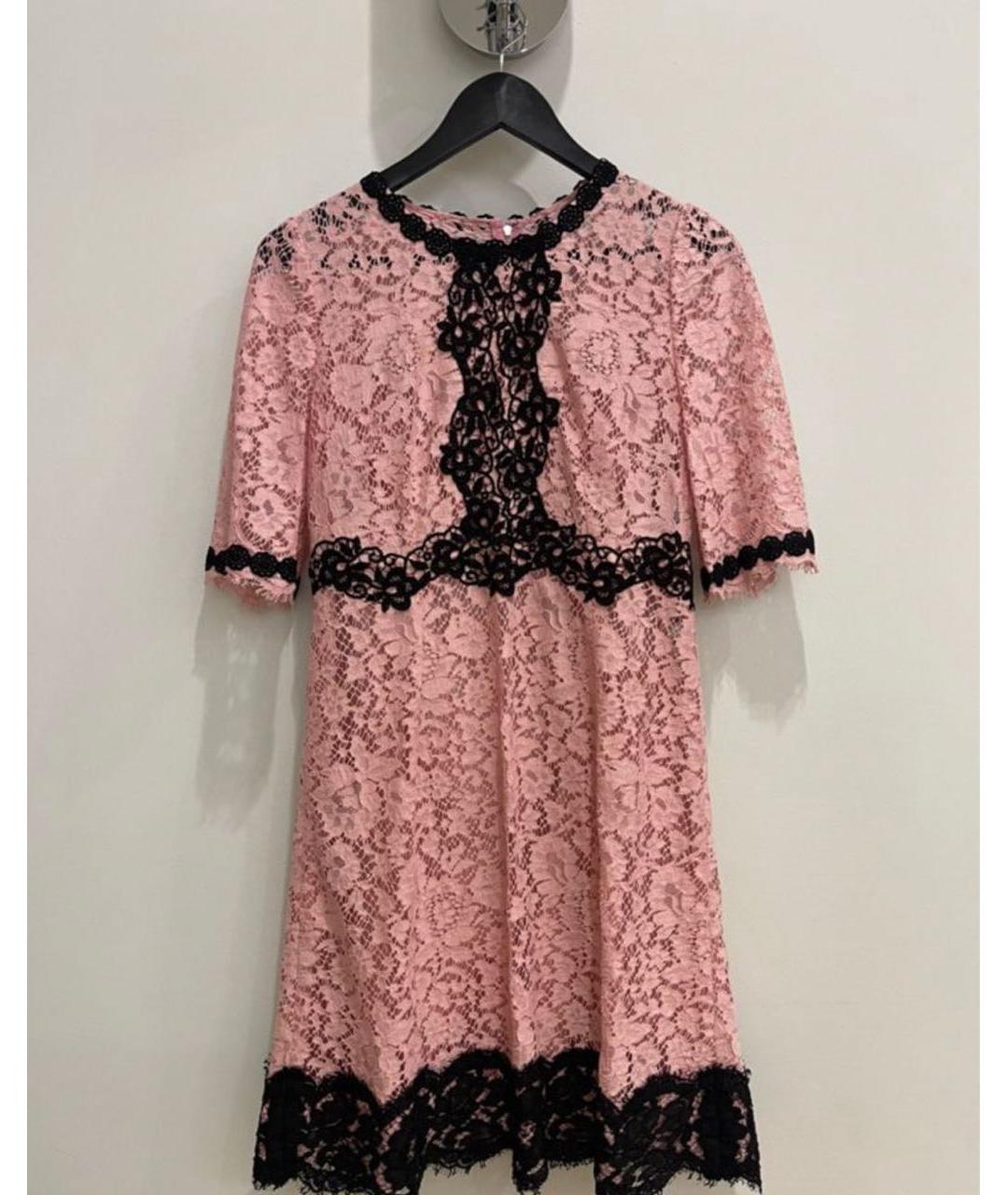 DOLCE&GABBANA Розовое хлопковое коктейльное платье, фото 5