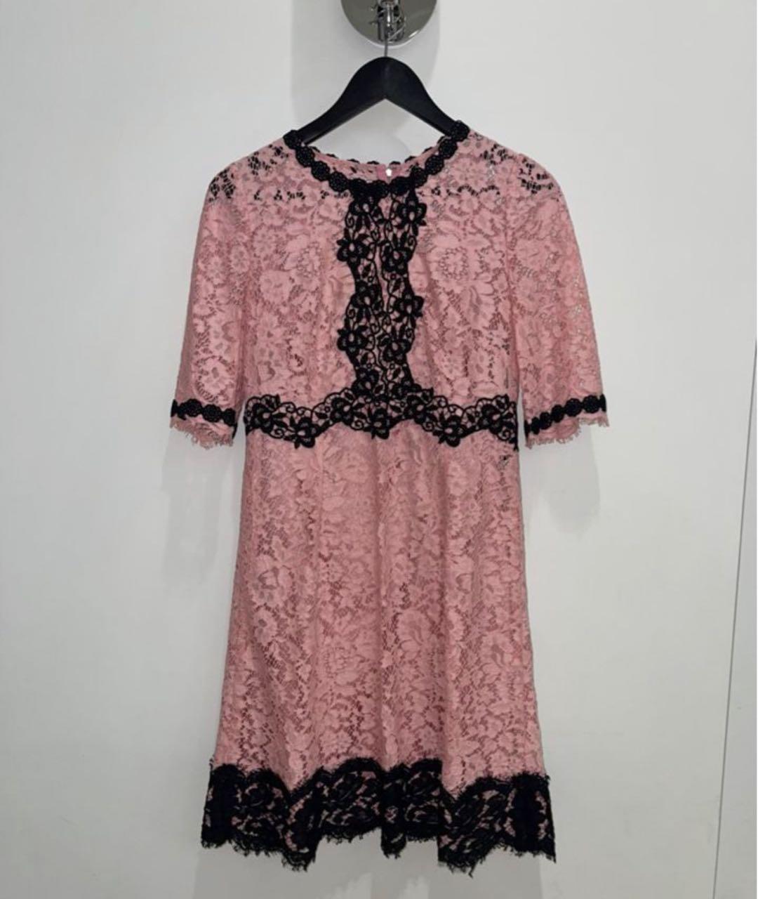 DOLCE&GABBANA Розовое хлопковое коктейльное платье, фото 2