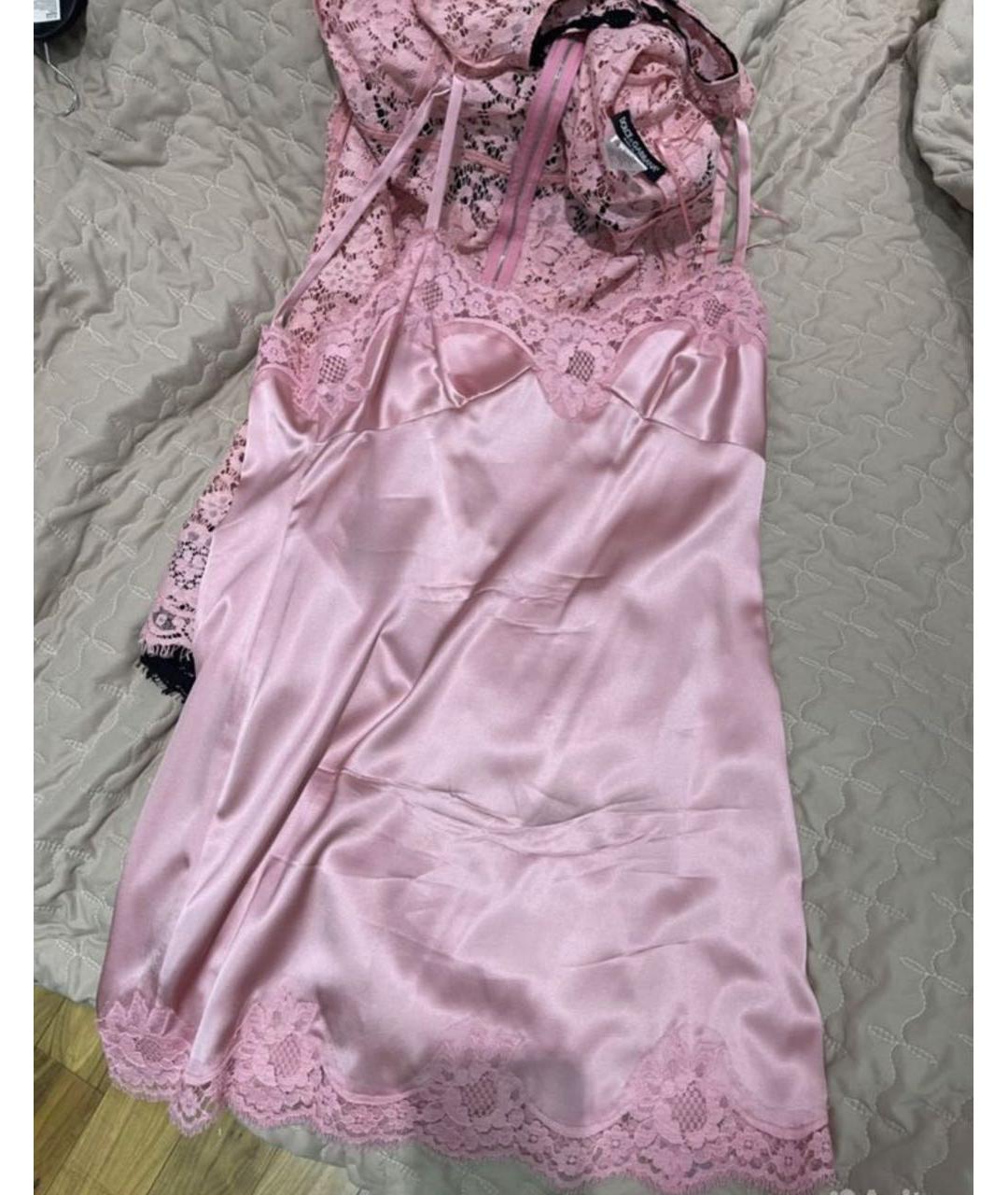 DOLCE&GABBANA Розовое хлопковое коктейльное платье, фото 4