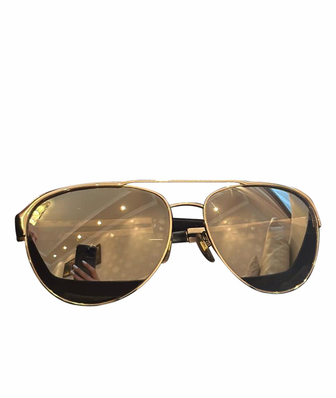 VERSACE Золотые металлические солнцезащитные очки, фото 1