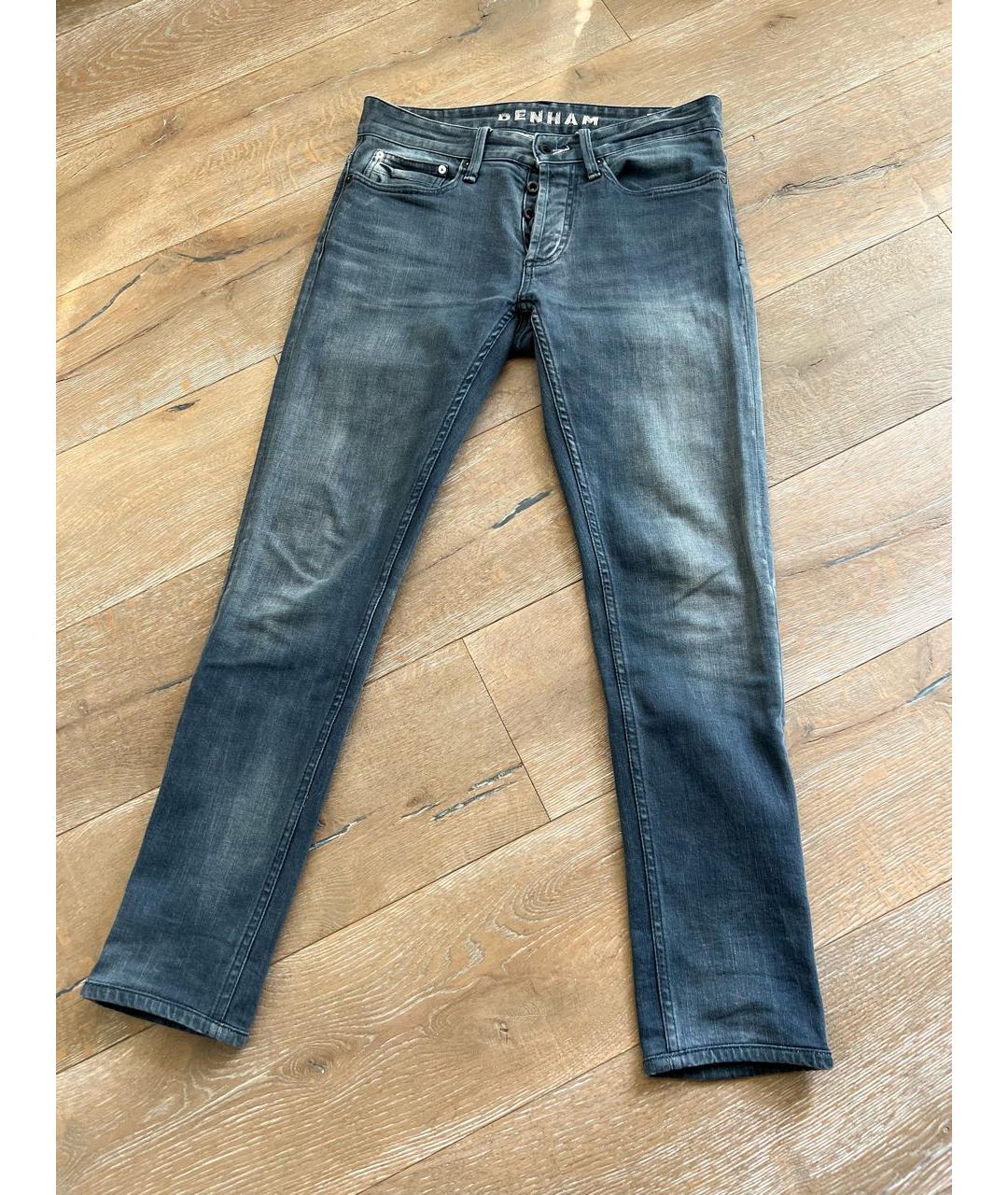 DENHAM Синие хлопковые прямые джинсы, фото 9