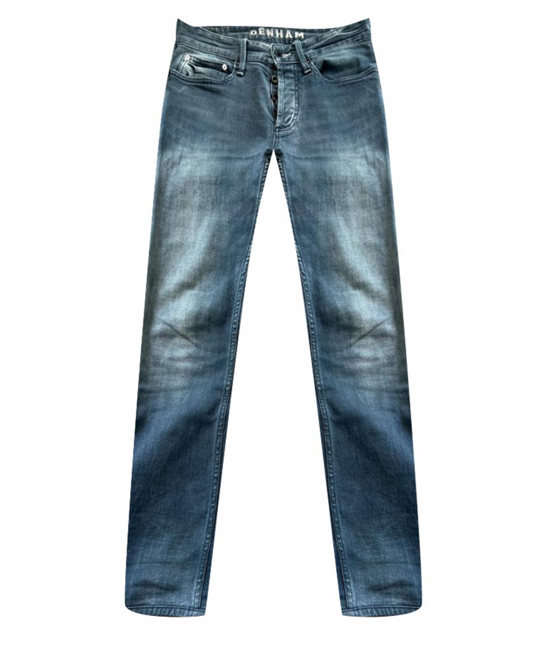 DENHAM Синие хлопковые прямые джинсы, фото 1