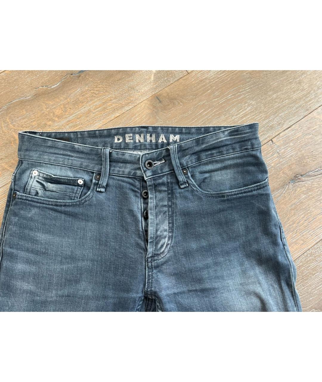 DENHAM Синие хлопковые прямые джинсы, фото 3