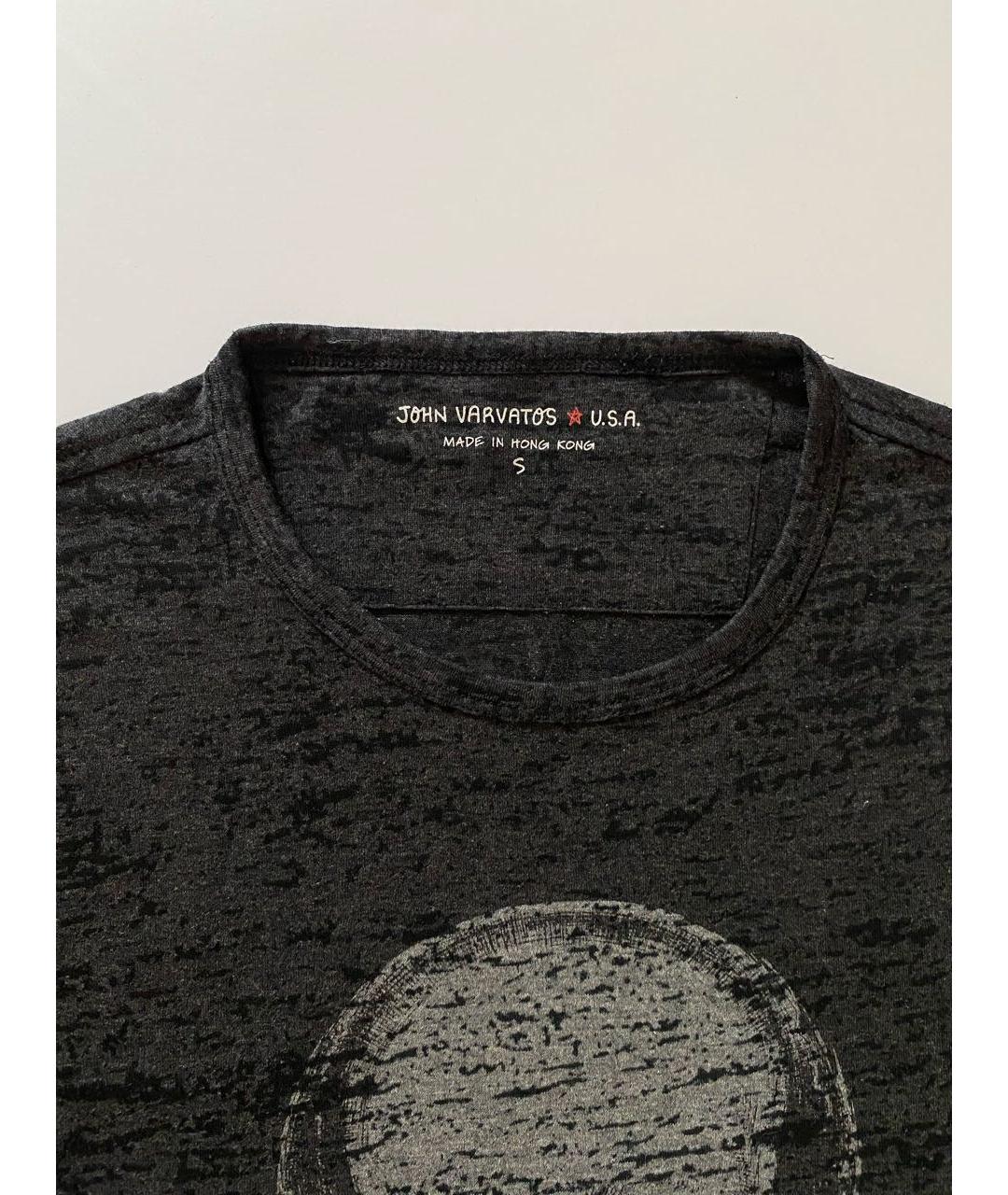 JOHN VARVATOS Черная хлопко-полиэстеровая футболка, фото 5