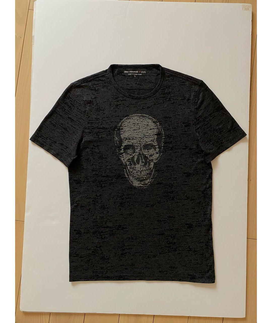 JOHN VARVATOS Черная хлопко-полиэстеровая футболка, фото 8