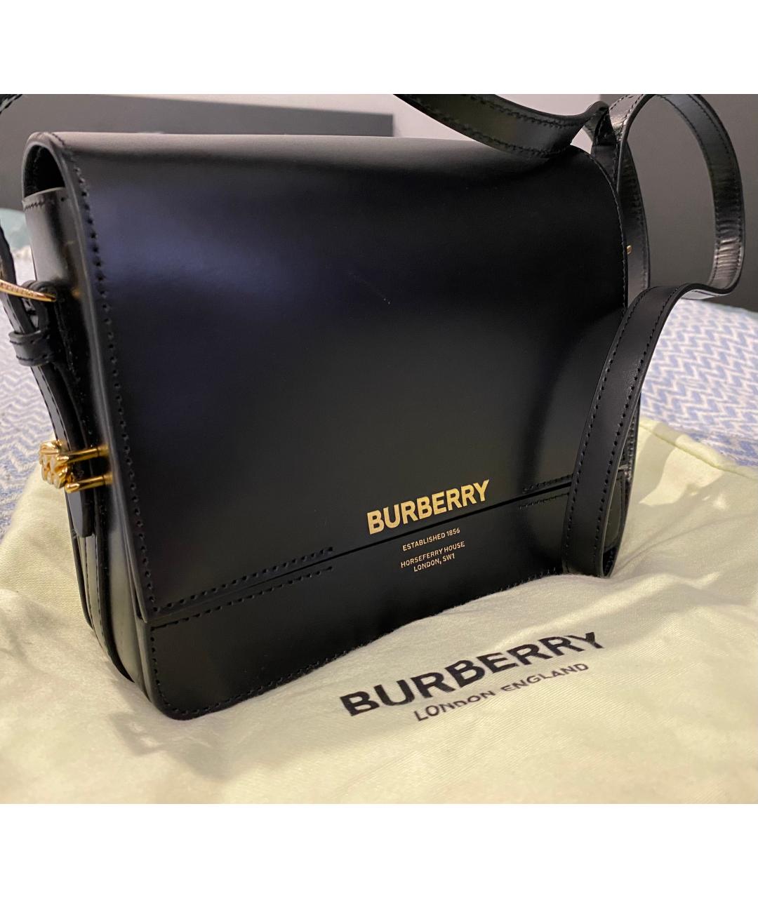 BURBERRY Черная кожаная сумка через плечо, фото 4