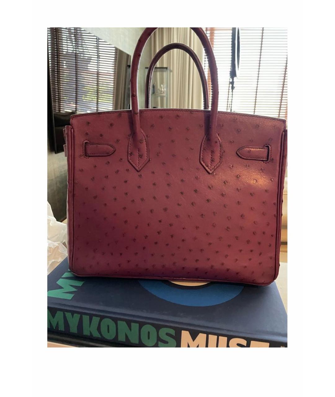 HERMES PRE-OWNED Фиолетовая кожаная сумка с короткими ручками, фото 3