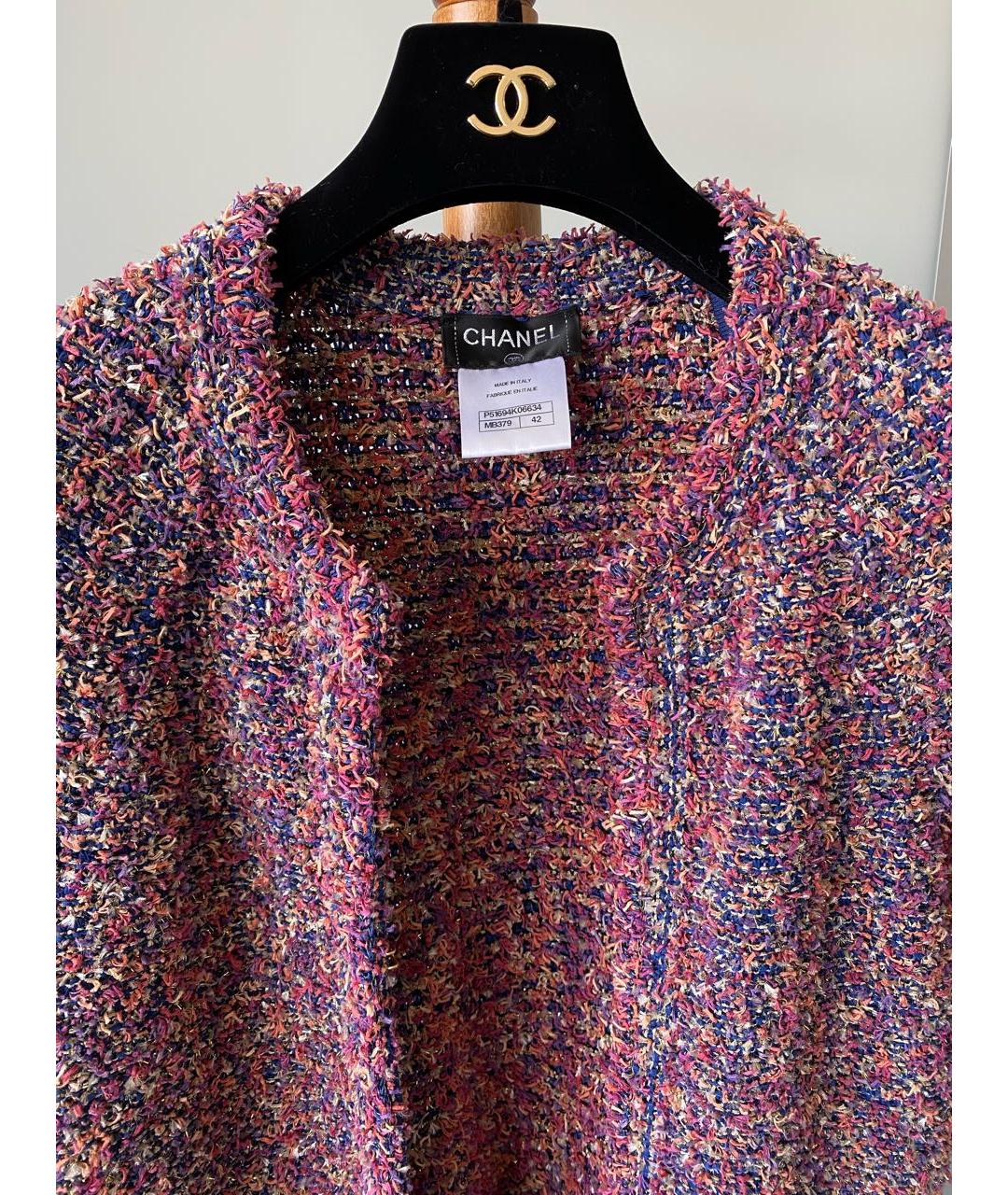 CHANEL Розовый твидовый кардиган, фото 3