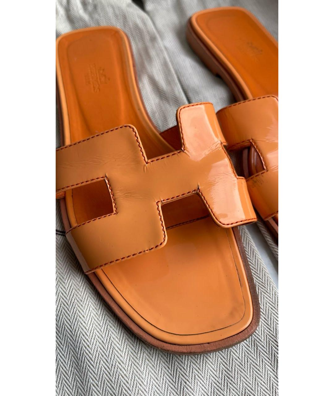 HERMES Кожаные шлепанцы, фото 6