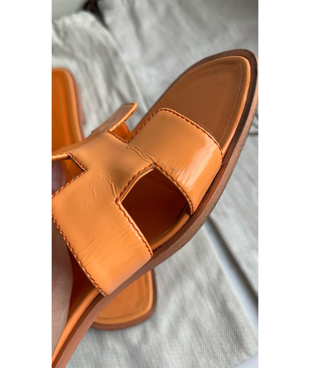 HERMES Кожаные шлепанцы, фото 5