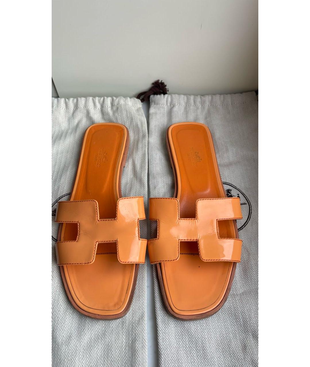 HERMES Кожаные шлепанцы, фото 7