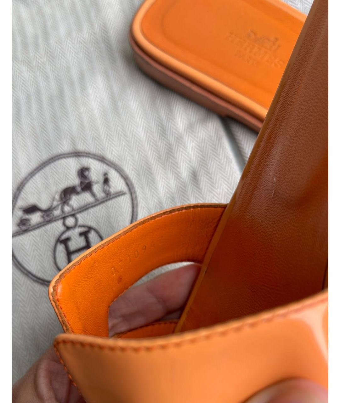 HERMES Кожаные шлепанцы, фото 4
