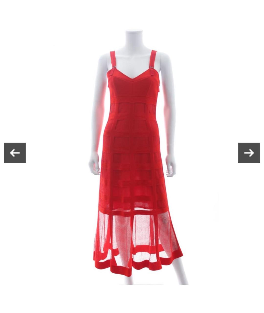 ALEXANDER MCQUEEN Красное кружевное повседневное платье, фото 5