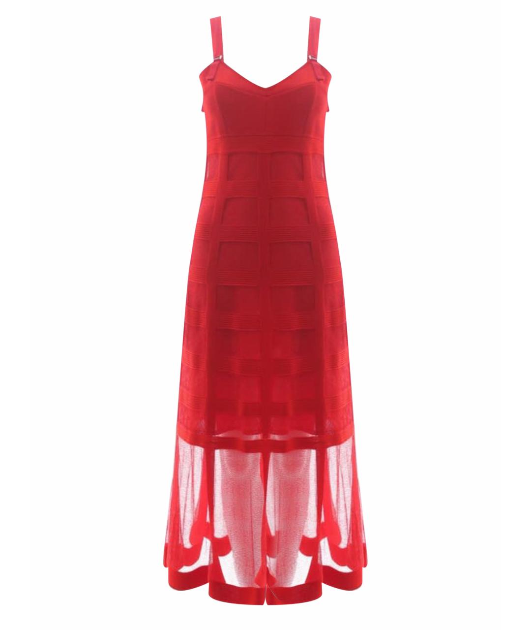 ALEXANDER MCQUEEN Красное кружевное повседневное платье, фото 1