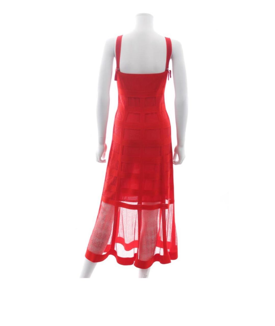ALEXANDER MCQUEEN Красное кружевное повседневное платье, фото 2