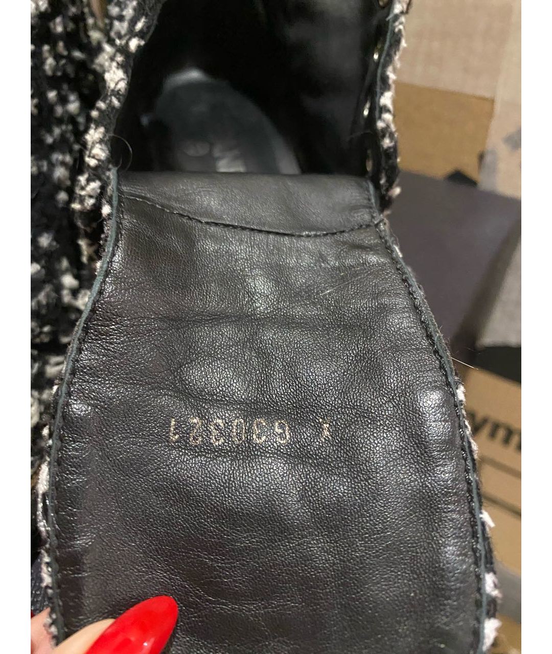 CHANEL PRE-OWNED Серые текстильные ботинки, фото 4