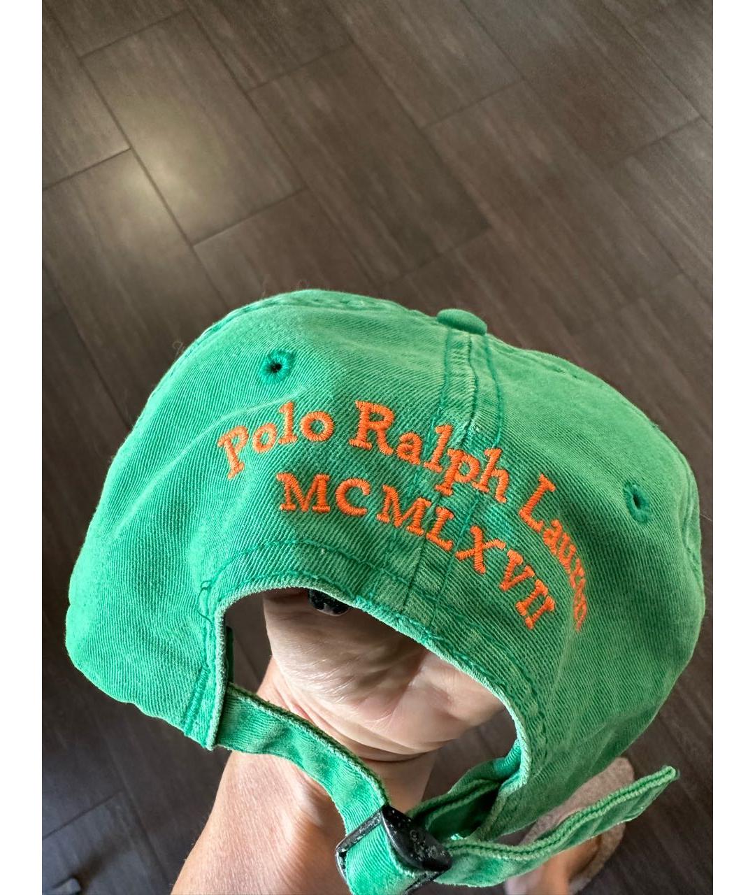 POLO RALPH LAUREN Зеленая хлопковая кепка, фото 4