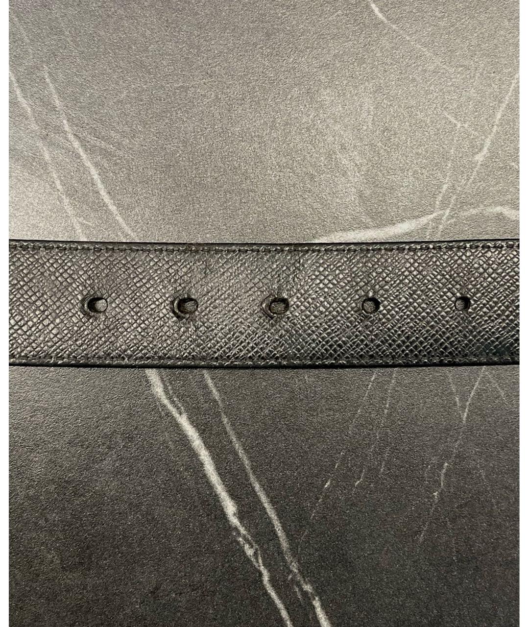 LOUIS VUITTON Черный кожаный ремень, фото 3