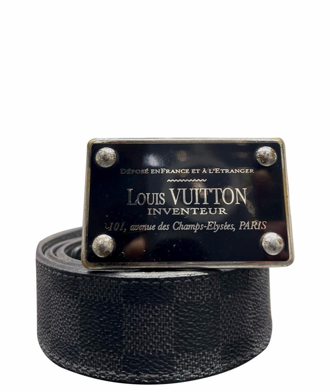 LOUIS VUITTON PRE-OWNED Черный кожаный ремень, фото 1