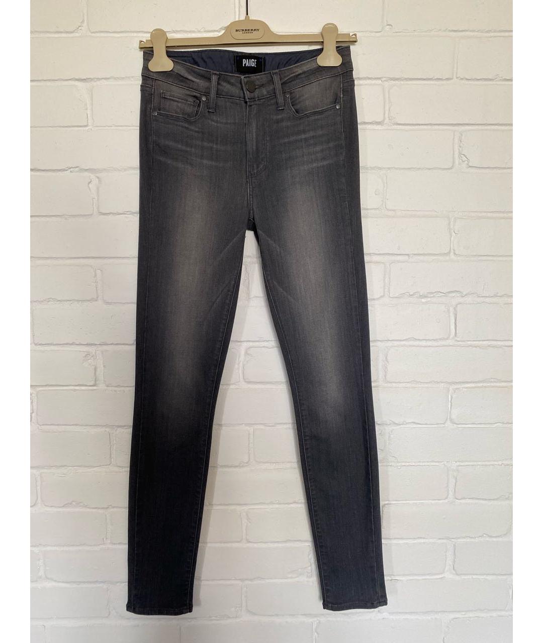 PAIGE Серые хлопко-эластановые джинсы слим, фото 6