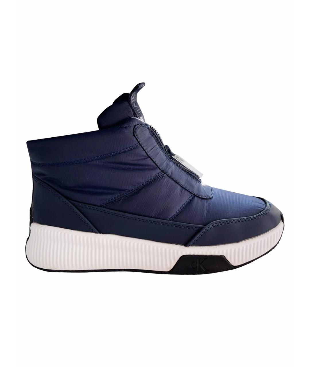 CALVIN KLEIN Темно-синие синтетические ботинки, фото 1