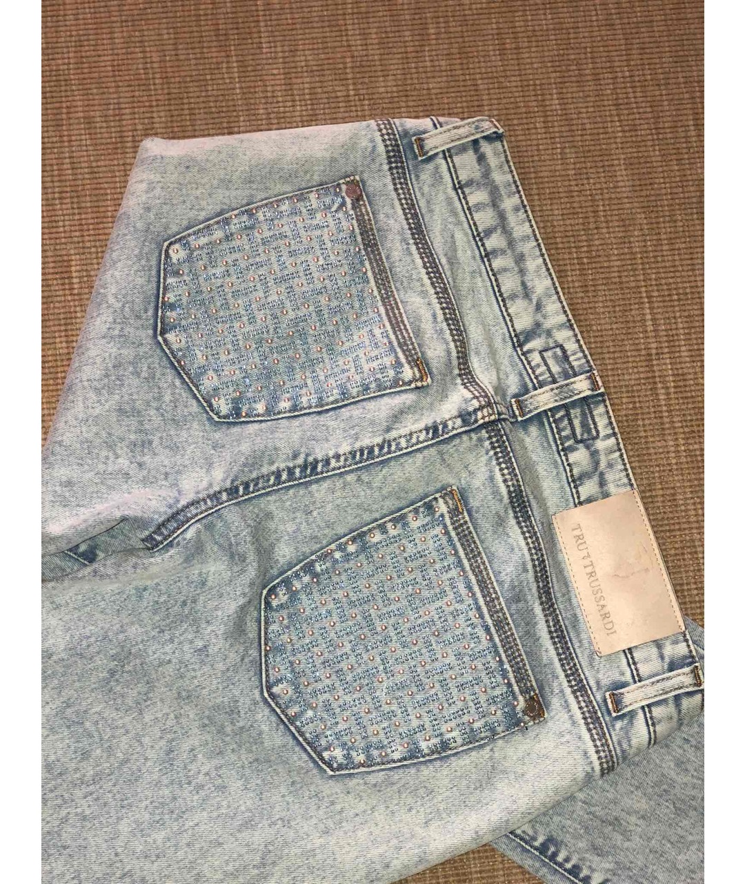 TRUSSARDI Хлопко-полиэстеровые прямые джинсы, фото 2