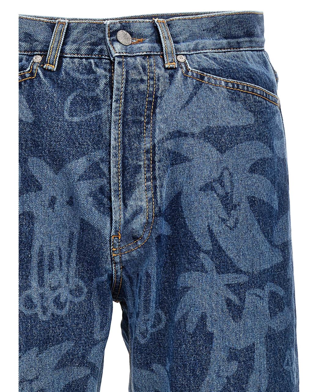 PALM ANGELS Синие хлопковые прямые джинсы, фото 3