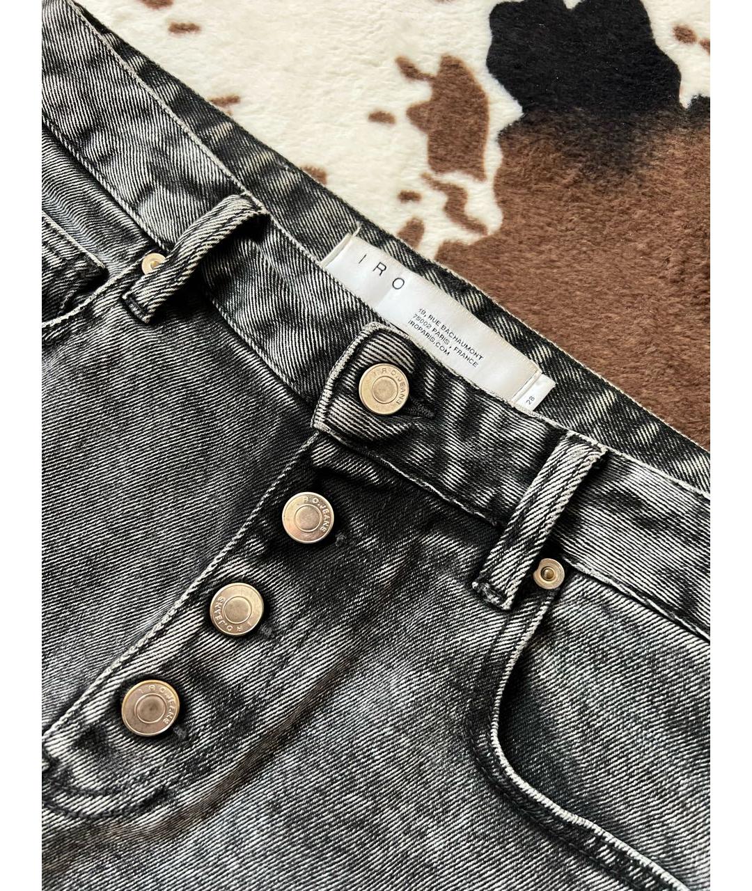 IRO Серые хлопко-эластановые джинсы слим, фото 4