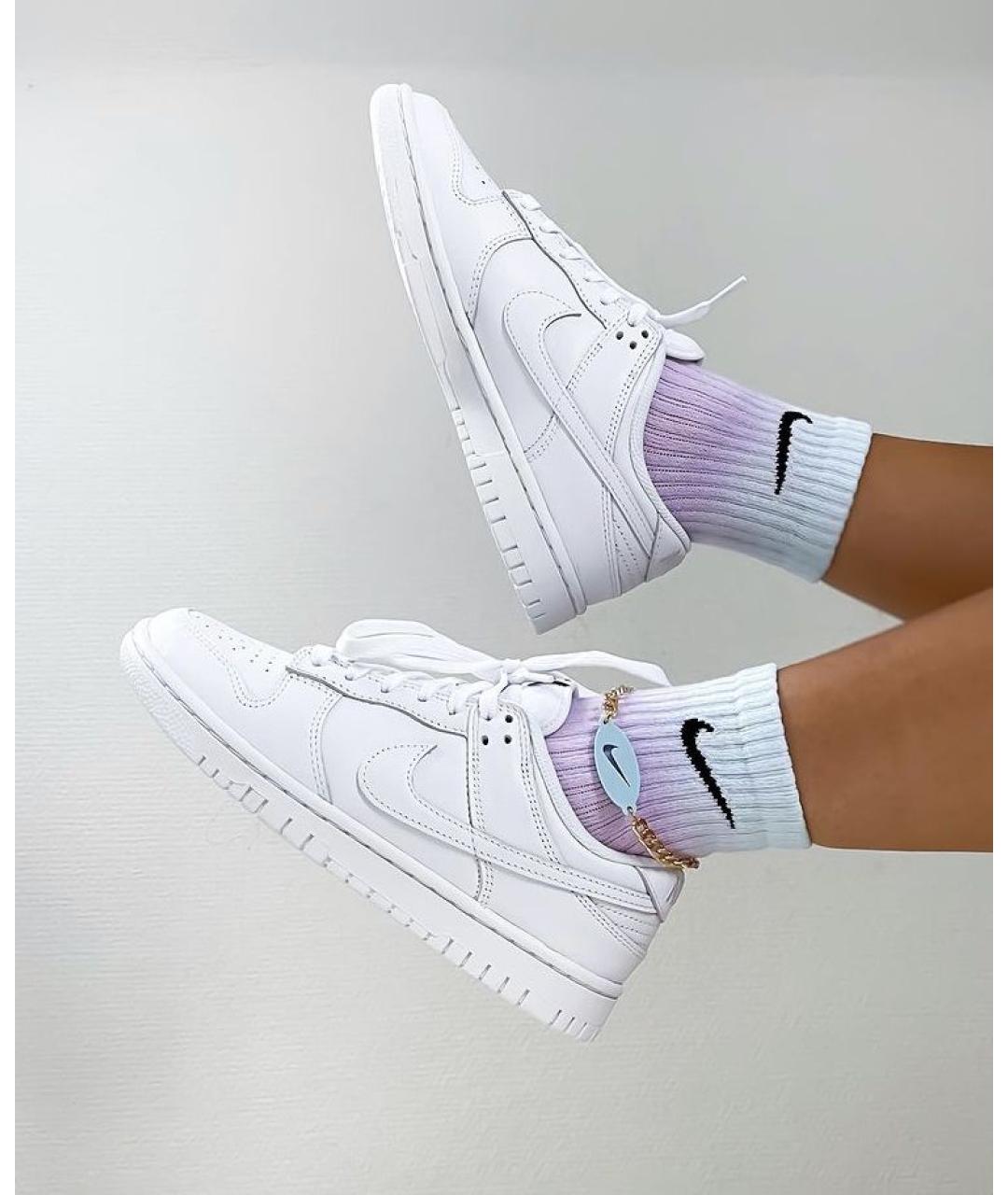 NIKE Белые кожаные низкие кроссовки / кеды, фото 5