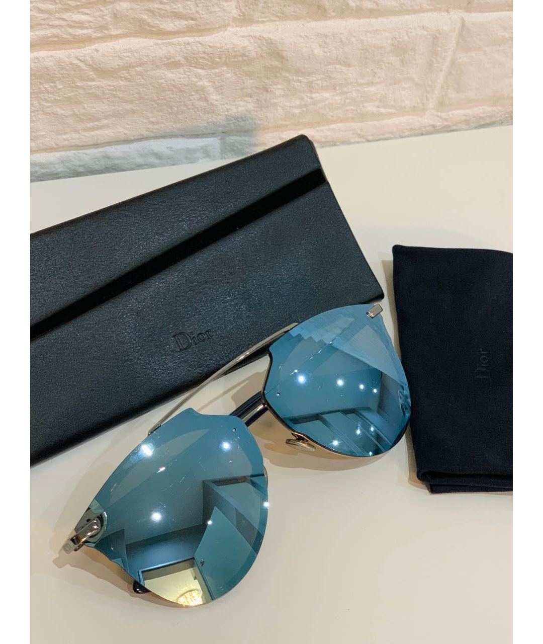 CHRISTIAN DIOR PRE-OWNED Голубые пластиковые солнцезащитные очки, фото 4