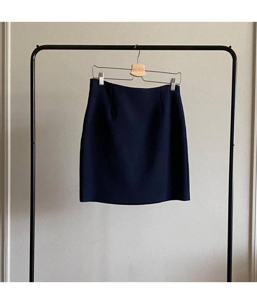 Claudie Pierlot Темно-синяя полиэстеровая юбка мини, фото 2