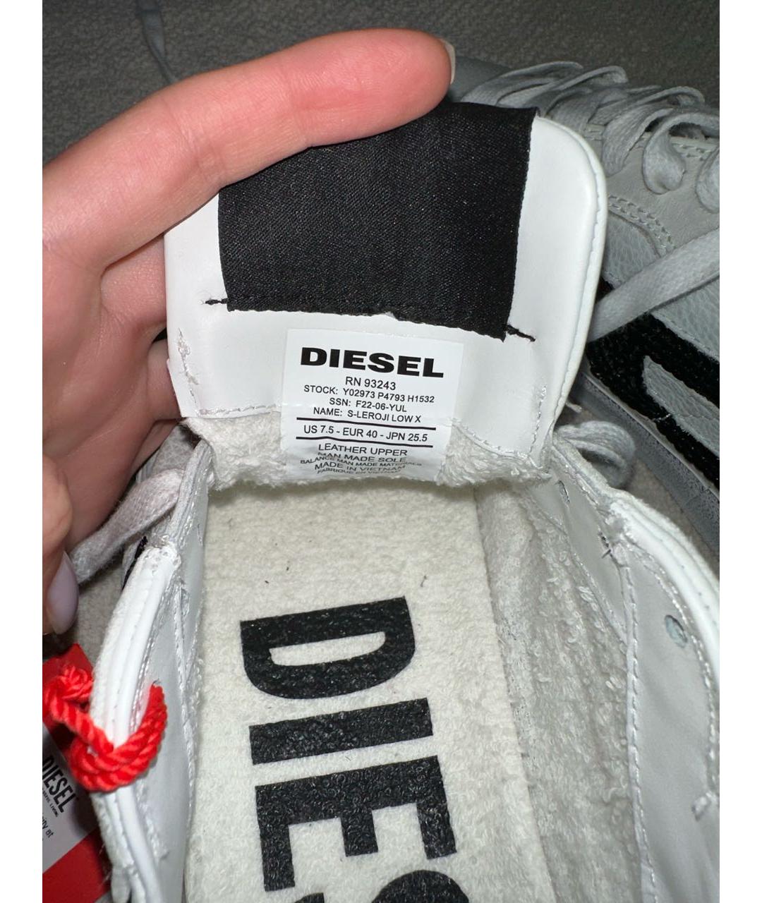 DIESEL Белые кожаные кеды, фото 5