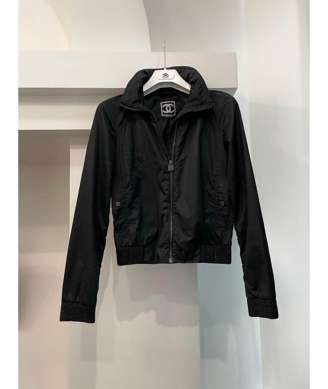CHANEL PRE-OWNED Черная полиэстеровая куртка, фото 2