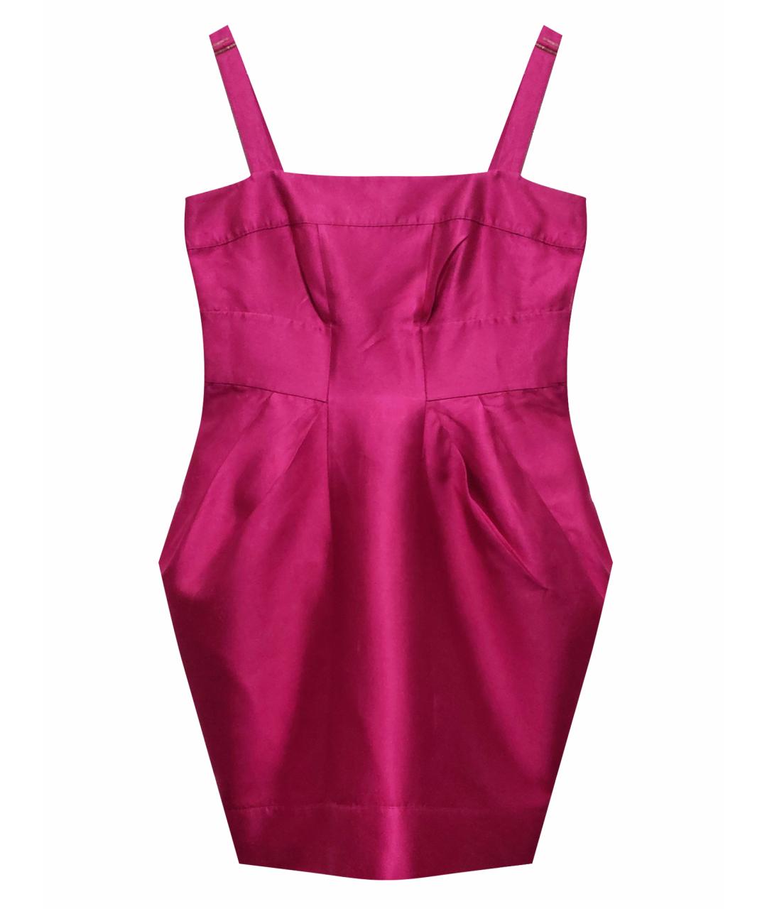 MATTHEW WILLIAMSON Розовое хлопковое коктейльное платье, фото 1