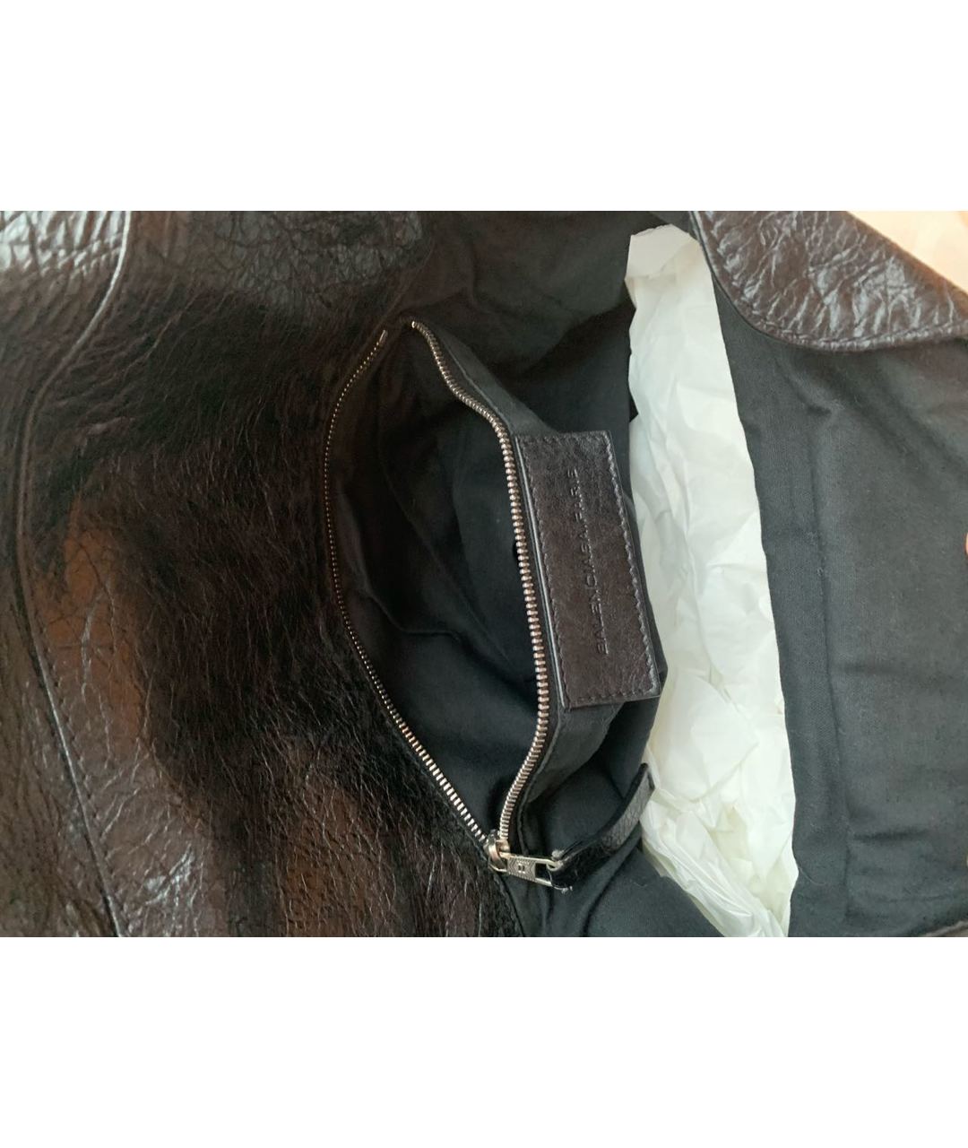 BALENCIAGA Черная кожаная сумка на плечо, фото 4