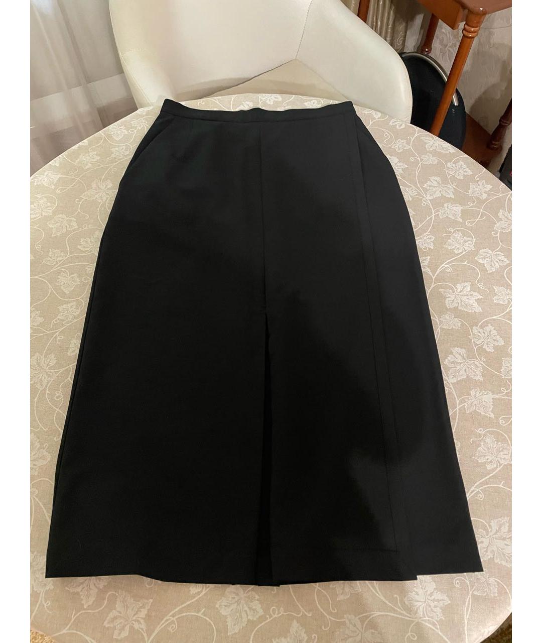 12 STOREEZ Черная хлопко-эластановая юбка миди, фото 5