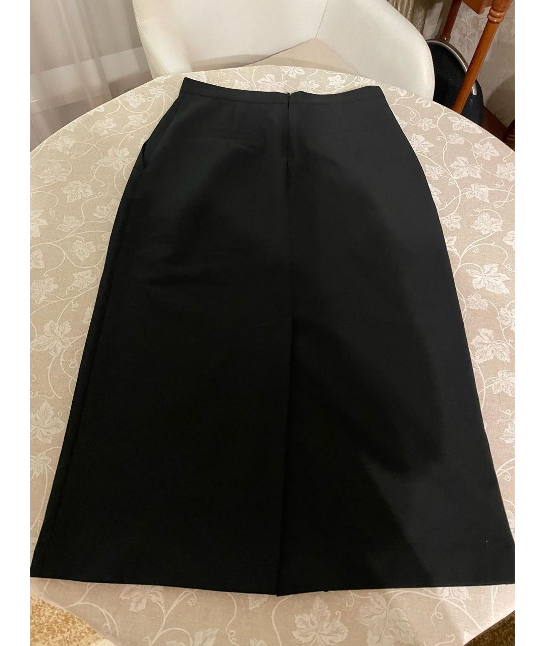 12 STOREEZ Черная хлопко-эластановая юбка миди, фото 3