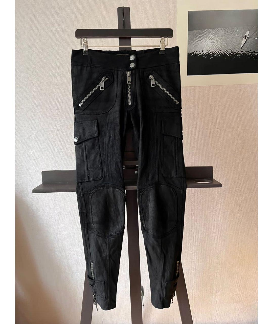 BURBERRY Черные замшевые прямые брюки, фото 7