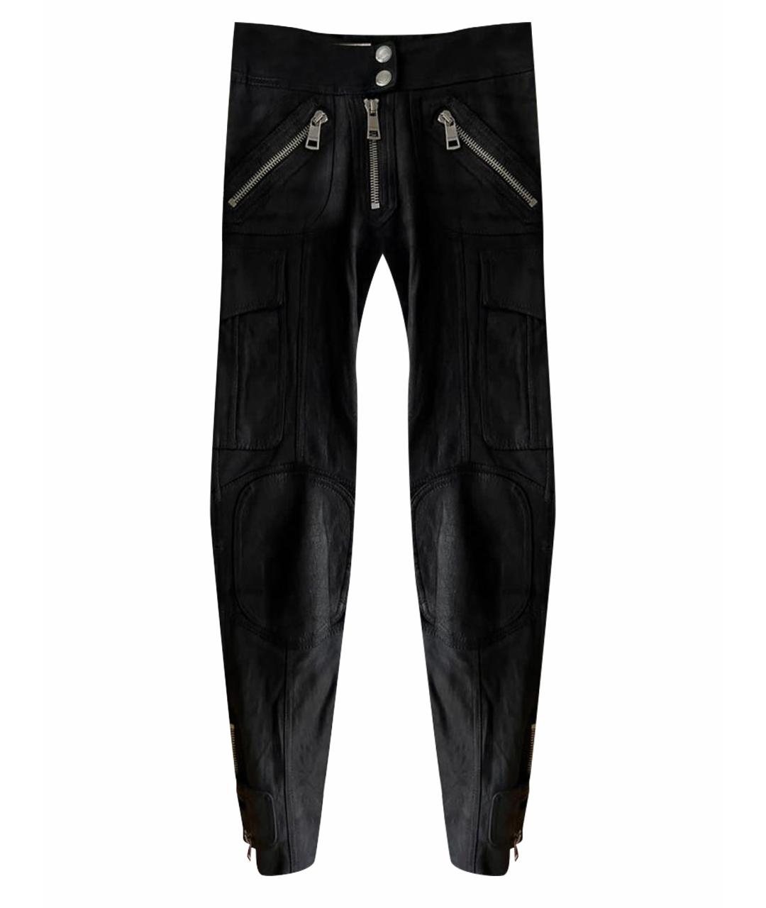 BURBERRY Черные замшевые прямые брюки, фото 1