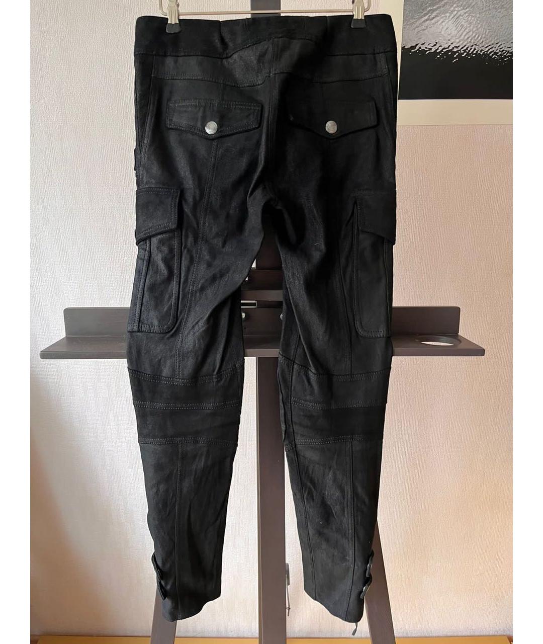BURBERRY Черные замшевые прямые брюки, фото 2