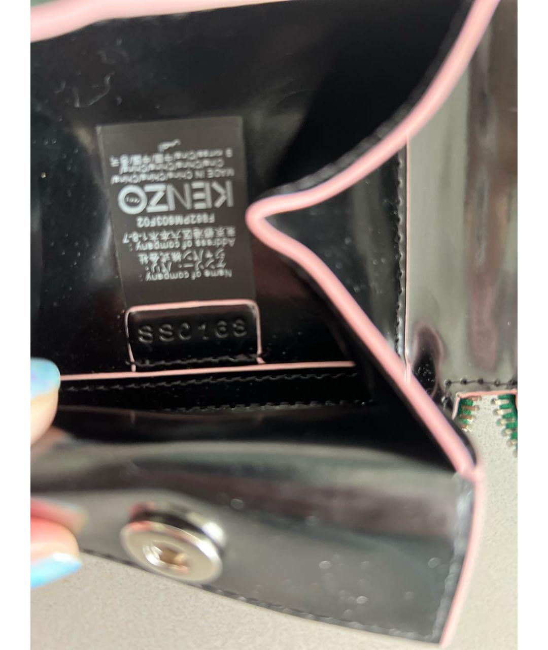 KENZO Черный кожаный кошелек, фото 6