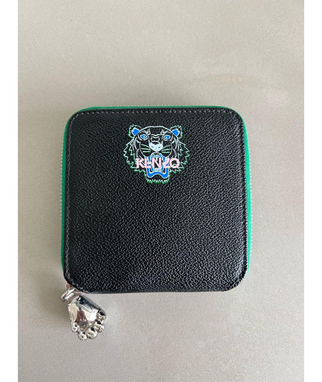 KENZO Черный кожаный кошелек, фото 9