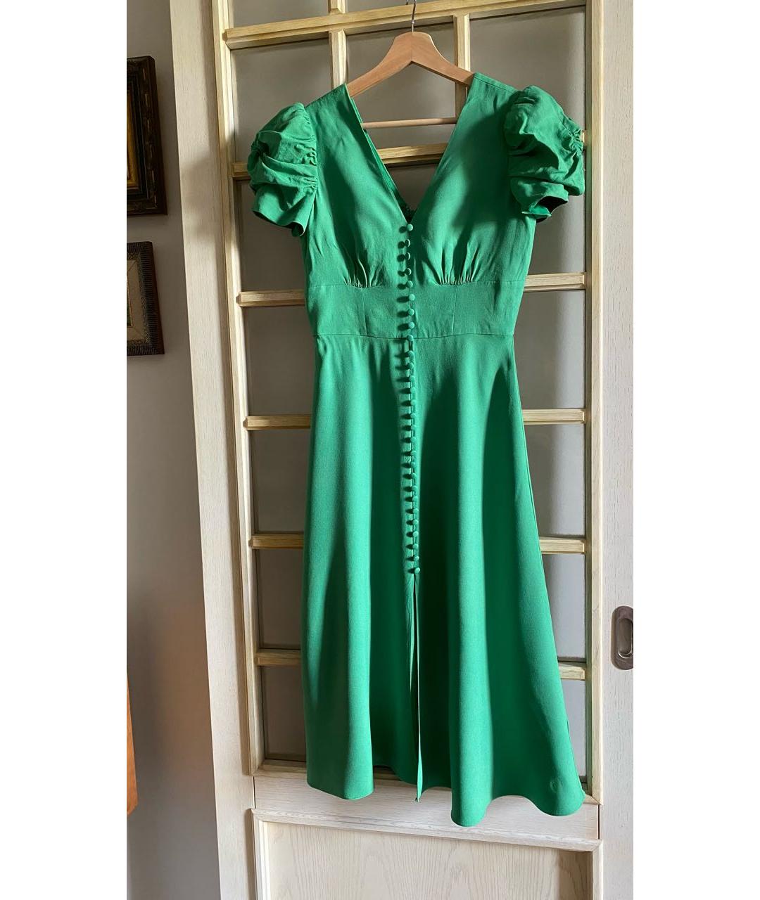 SALONI Зеленые вискозное повседневное платье, фото 6